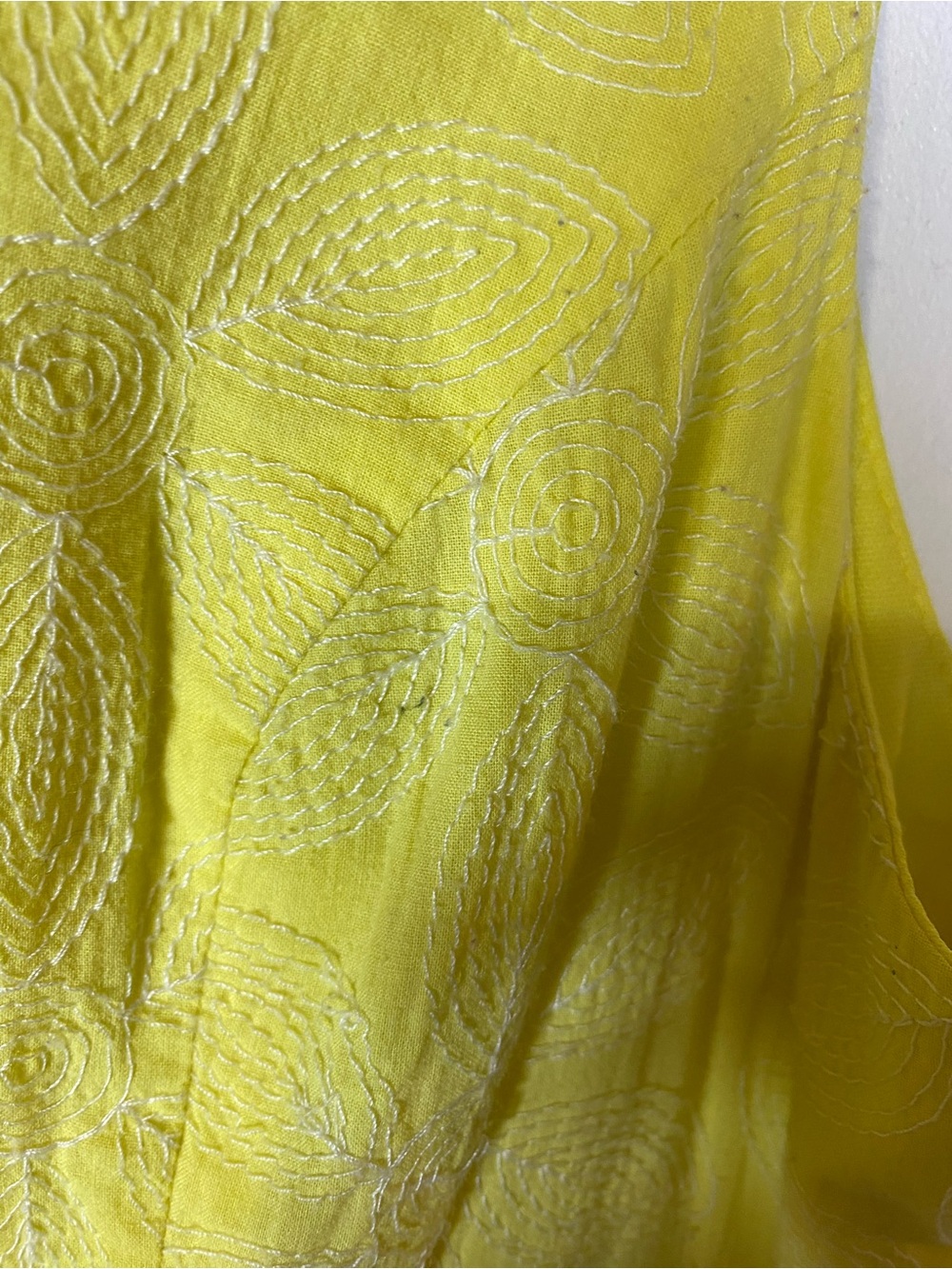 Forever 21 Yellow Floral Embroidered Sundress Cottagecore Lemoncore M Preppy - Picture 11 of 12